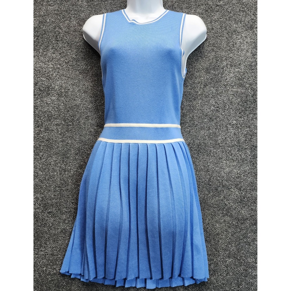 Abercrombie & Fitch Women Tenniscore Pleated Knit Mini Dress Preppy Small